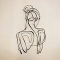 Decoratiune de perete, Woman Silhouette, Otel, 34 x 61 cm, Negru