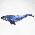 Decoratiune de perete, Reef Whale Metal Wall Art, metal, 94 x 31 cm, Multicolor