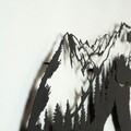 Decoratiune de perete, Landscape Bear Metal Wall Art, Dimensiuni: 41 x 71 cm, Negru