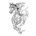 Decoratiune de perete, Metal Horse Line Art, Dimensiuni: 41 x 66 cm, Negru