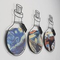 Decoratiune de perete, Art Potion Set of 3 Metal Wall Art, Otel, 53 x 38 cm, 3 piese, Multicolor