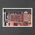 Decoratiune de perete, Amsterdam Houses, Otel, 45 x 70 cm, Alb