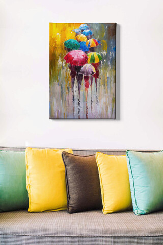 Tablou decorativ, Kanvas Tablo (50 x 70), Canvas, Lemn, Multicolor