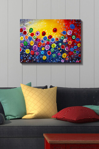 Tablou decorativ, Kanvas Tablo (50 x 70), Canvas, Lemn, Multicolor