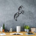 Decoratiune de perete, Wild Horse, Metal, Dimensiune: 50 x 20 cm, Negru