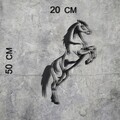 Decoratiune de perete, Wild Horse, Metal, Dimensiune: 50 x 20 cm, Negru