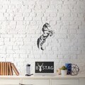 Decoratiune de perete, Wild Horse, Metal, Dimensiune: 50 x 20 cm, Negru