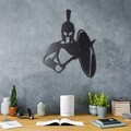 Decoratiune de perete, Sparta, Metal, Dimensiune: 38 x 49 cm, Negru
