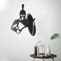 Decoratiune de perete, Sparta, Metal, Dimensiune: 38 x 49 cm, Negru