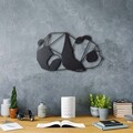 Decoratiune de perete, Panda, Metal, 31 x 51 cm, Negru