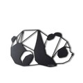 Decoratiune de perete, Panda, Metal, 31 x 51 cm, Negru
