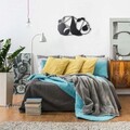 Decoratiune de perete, Panda, Metal, 31 x 51 cm, Negru