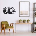Decoratiune de perete, Panda, Metal, 31 x 51 cm, Negru