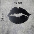 Decoratiune de perete, Lip, Metal, Dimensiune: 35 x 49 cm, Negru