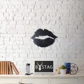 Decoratiune de perete, Lip, Metal, Dimensiune: 35 x 49 cm, Negru