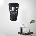 Decoratiune de perete, Coffee Cup, Metal, Dimensiune: 50 x 30 cm, Negru