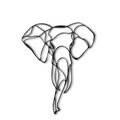 Decoratiune de perete, Elephant 2, Metal, Dimensiune: 52 x 41 cm, Negru