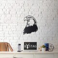 Decoratiune de perete, Noble Eagle, Metal, Dimensiune: 38 x 44 cm, Negru