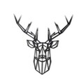 Decoratiune de perete, Stag 2, Metal, Dimensiune: 49 x 49 cm, Negru