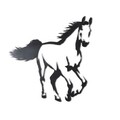 Decoratiune de perete, Horse, Metal, Dimensiune: 49 x 50 cm, Negru
