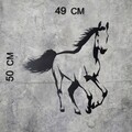 Decoratiune de perete, Horse, Metal, Dimensiune: 49 x 50 cm, Negru