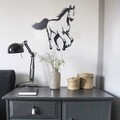 Decoratiune de perete, Horse, Metal, Dimensiune: 49 x 50 cm, Negru