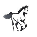 Decoratiune de perete, Horse, Metal, Dimensiune: 49 x 50 cm, Negru