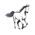 Decoratiune de perete, Horse, Metal, Dimensiune: 49 x 50 cm, Negru