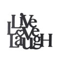 Decoratiune de perete, Live Love Laugh, Metal, Dimensiune: 40 x 49 cm, Negru