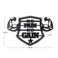 Decoratiune de perete, No Pain No Gain, Metal, Dimensiune: 33 x 50 cm, Negru