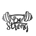 Decoratiune de perete, Be Strong, Metal, Dimensiune: 34 x 50 cm, Negru
