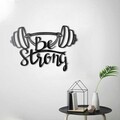 Decoratiune de perete, Be Strong, Metal, Dimensiune: 34 x 50 cm, Negru