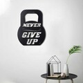 Decoratiune de perete, Never Give Up, Metal, Dimensiune: 50 x 39 cm, Negru