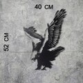 Decoratiune de perete, Eagle, Metal, Dimensiune: 52 x 40 cm, Negru