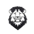 Decoratiune de perete, Lion Head, Metal, Dimensiune: 50 x 38 cm, Negru