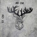 Decoratiune de perete, Stag, Metal, Dimensiune: 49 x 51 cm, Negru