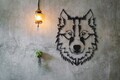 Decoratiune de perete, Wolf, Metal, Dimensiune: 38 x 50 cm, Negru