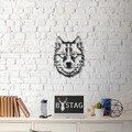 Decoratiune de perete, Wolf, Metal, Dimensiune: 38 x 50 cm, Negru