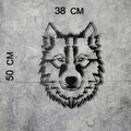 Decoratiune de perete, Wolf, Metal, Dimensiune: 38 x 50 cm, Negru
