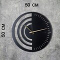 Ceas de perete, Chrono, Metal, Dimensiune: 50 x 50 cm, Negru