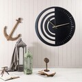 Ceas de perete, Chrono, Metal, Dimensiune: 50 x 50 cm, Negru