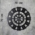 Ceas de perete, Stone XL, Metal, Dimensiune: 70 x 70 cm, Negru
