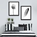 Set 2 tablouri decorative, Flower Feather Set, PAL, Hartie, Multicolor