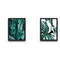Set 2 tablouri decorative, Green Leaf Set, PAL, Hartie, Multicolor