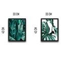 Set 2 tablouri decorative, Green Leaf Set, PAL, Hartie, Multicolor