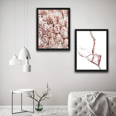 Set 2 tablouri decorative, Rose Set, PAL, Hartie, Multicolor