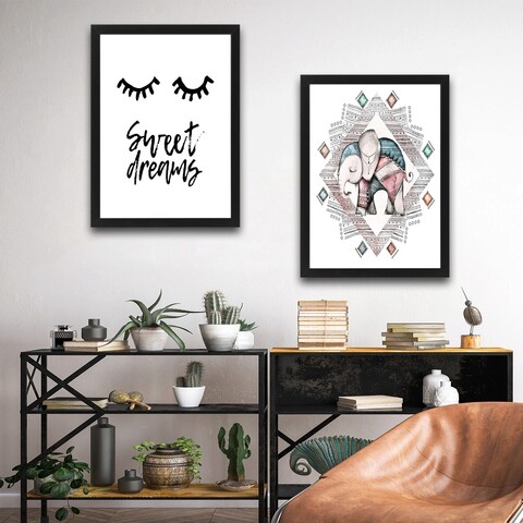 Set 2 tablouri decorative, Sweet Dreams Set, PAL, Hartie, Multicolor