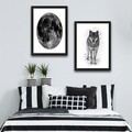 Set 2 tablouri decorative, Wolf Set, PAL, Hartie, Multicolor