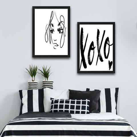 Set 2 tablouri decorative, Xoxo Set, PAL, Hartie, Multicolor