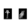 Set 2 tablouri decorative, Zebra Giraffe Set, PAL, Hartie, Multicolor